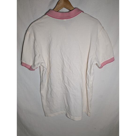 Vintage Pringle Wmens Button Up Collared Polo Embroidered Flower Sz XL - Picture 6 of 6